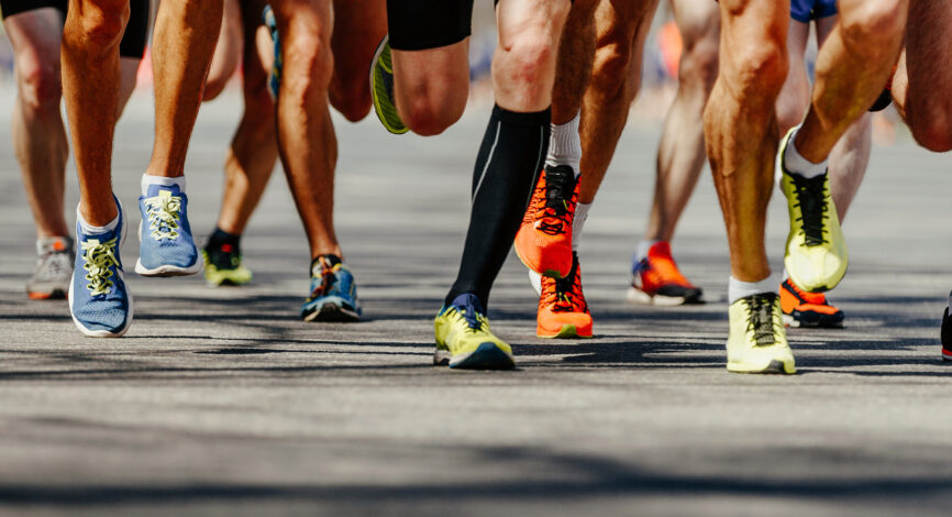 group legs runners athletes